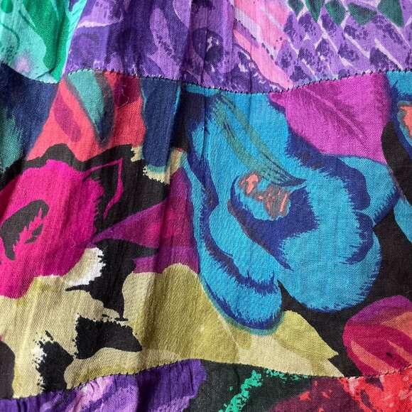 Vintage Broomstick Skirt Colorful‎ Cotton Boho Hippie Festival Elastic Waistband - Picture 13 of 13